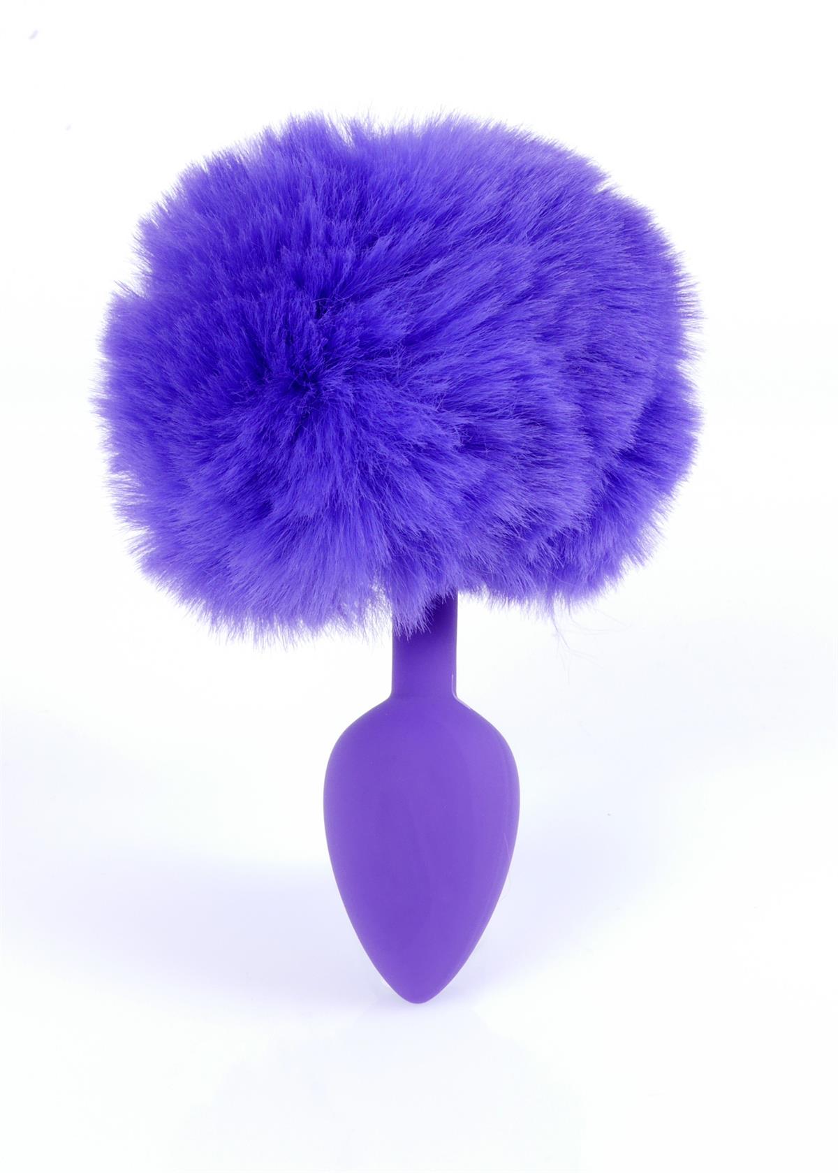 Bossoftoys - 64-00101 - Purple Silicone Anal Plug with bunny tail Purple - length 6,5 cm - dia 2,7 cm - colour window box