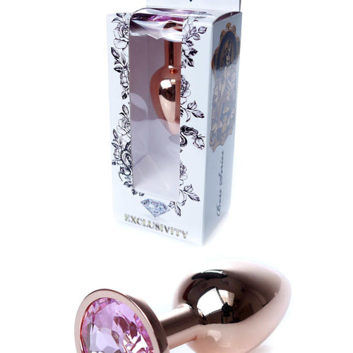 Boysoftoys - 64-00108 - Unique Colour - Rose Gold Anal Plug - Gold Plug with Rose stone - length 7 CM - Dia 2,7 CM - colour window box