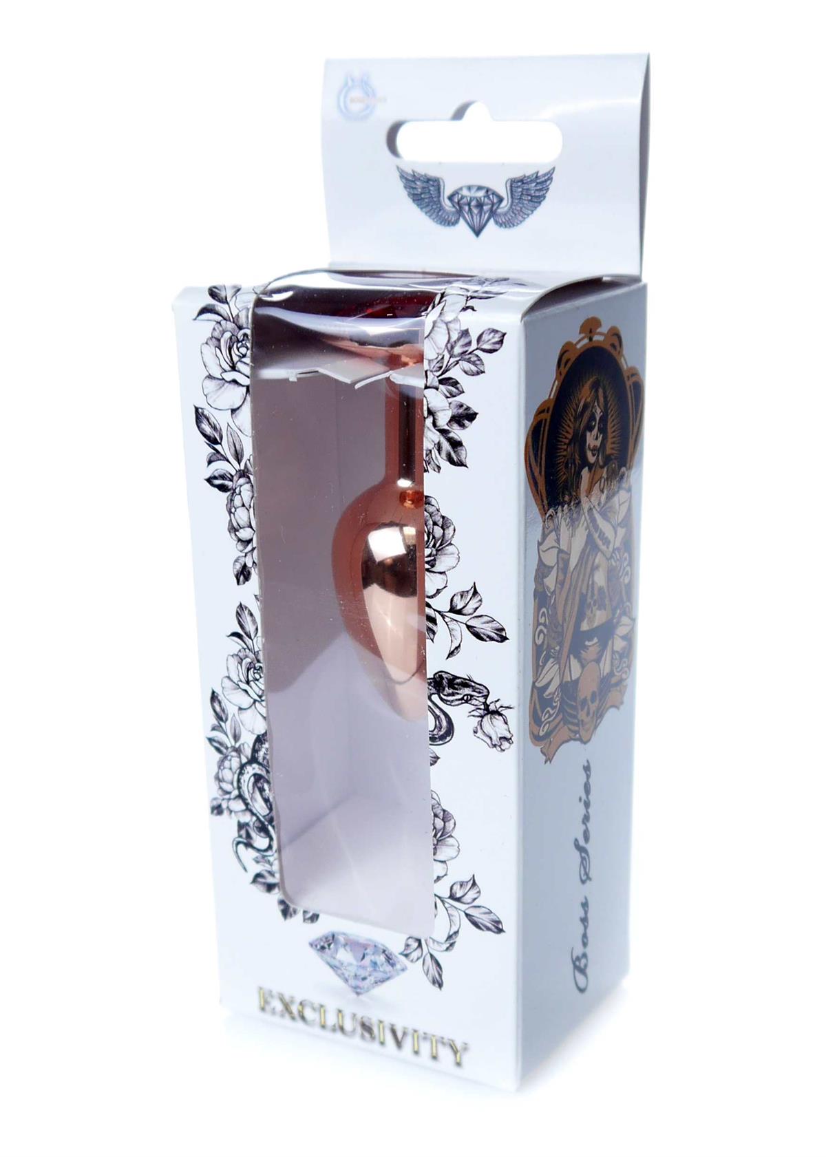 Boysoftoys - 64-00110 - Unique Colour - Rose Gold Anal Plug - Gold Plug with Purple stone - length 7 CM - Dia 2,7 CM - colour window box
