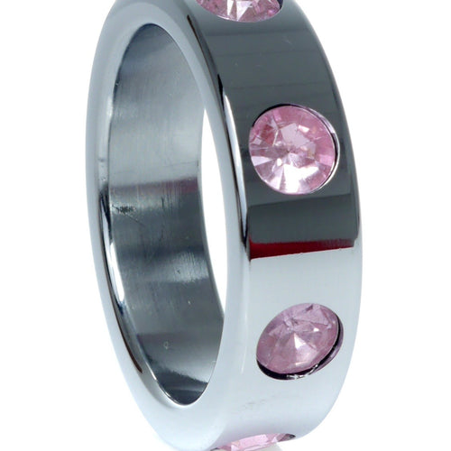Boysoftoys - 64-00122 - Stainless steel - Metal Cockring - with rose Diamond stones - Large size - inner dia 4,5 CM - outer dia 5,5 CM