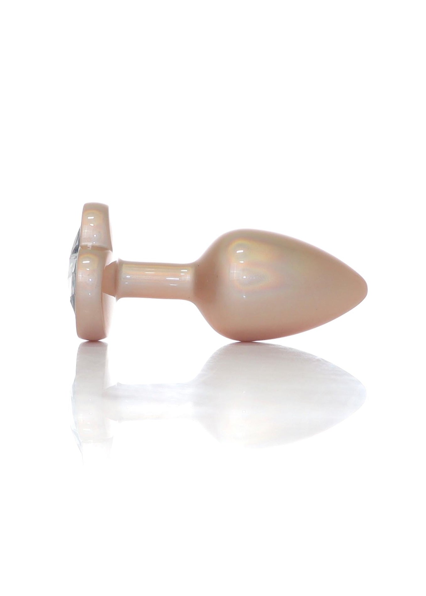 Boysoftoys - 64-00135 - Pearl Gold Heart Anal Plug Clear Stone Small