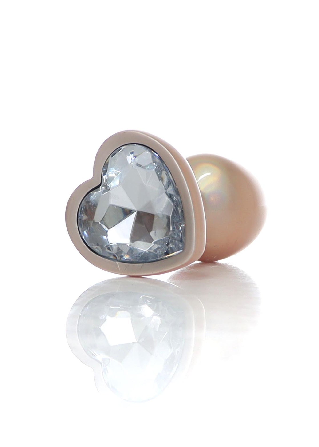 Boysoftoys - 64-00135 - Pearl Gold Heart Anal Plug Clear Stone Small