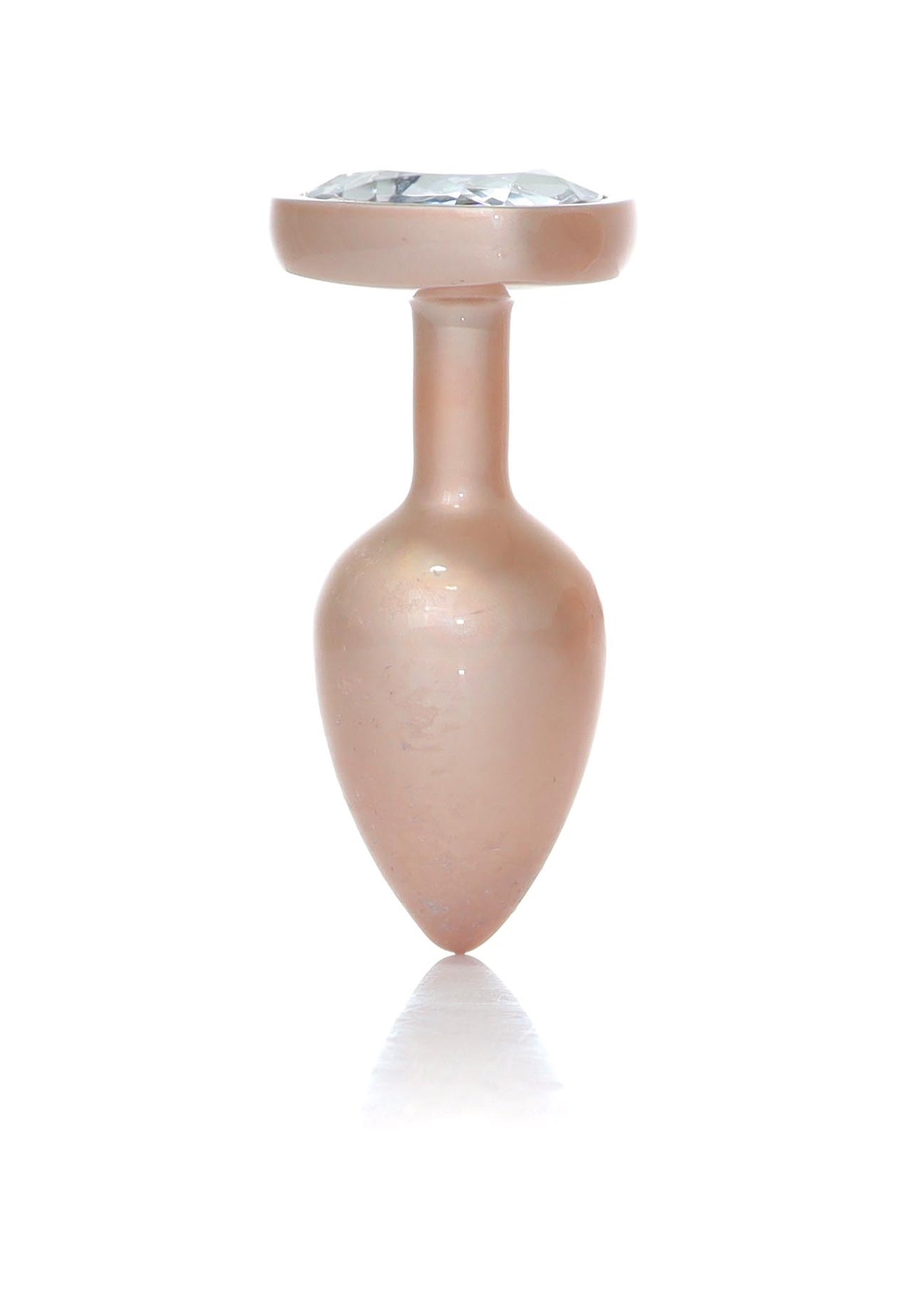 Boysoftoys - 64-00135 - Pearl Gold Heart Anal Plug Clear Stone Small