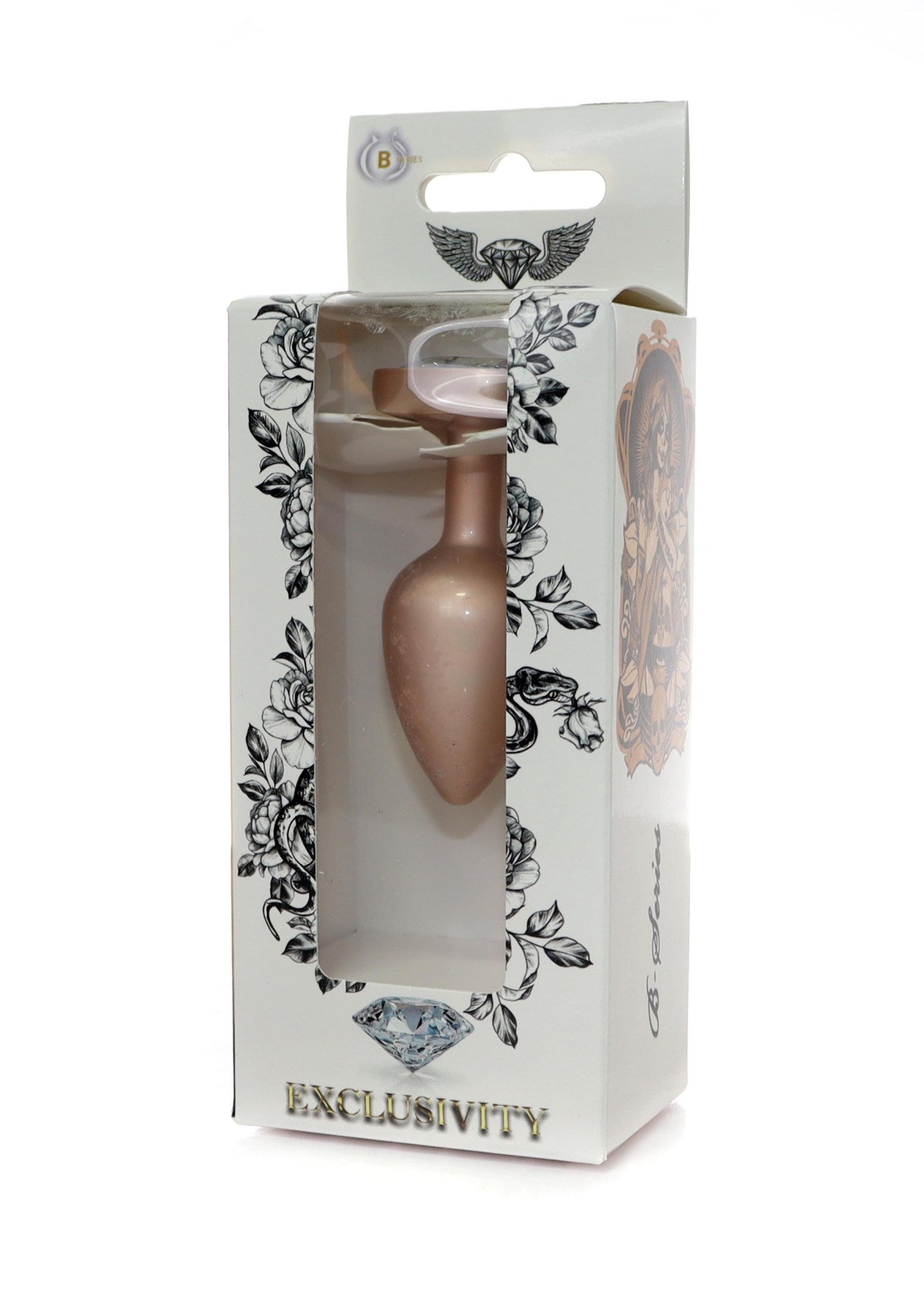 Boysoftoys - 64-00135 - Pearl Gold Heart Anal Plug Clear Stone Small