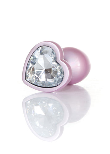 Boysoftoys - 64-00138 - Pearl Pink Heart Anal Plug Clear Stone Small