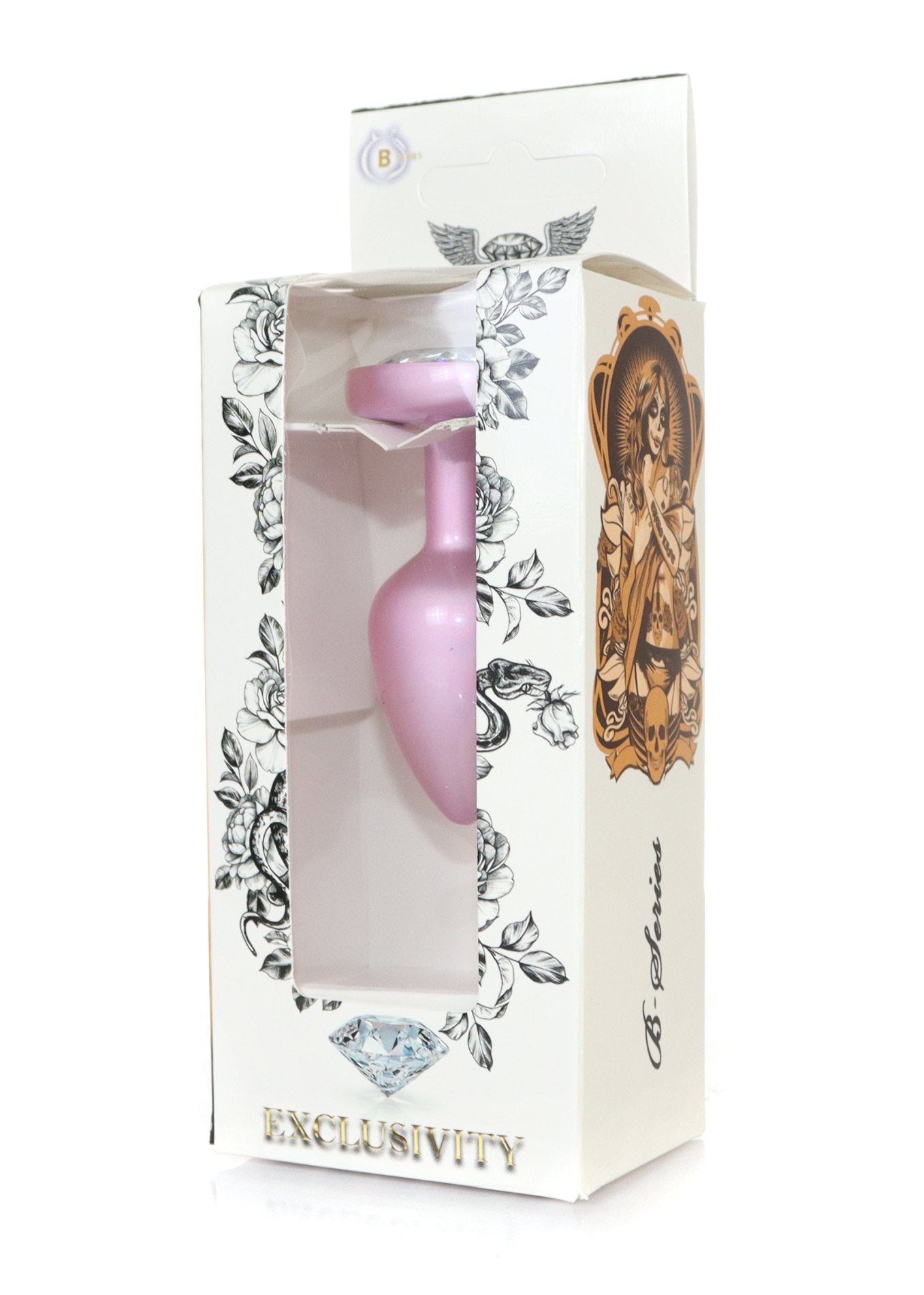 Boysoftoys - 64-00138 - Pearl Pink Heart Anal Plug Clear Stone Small
