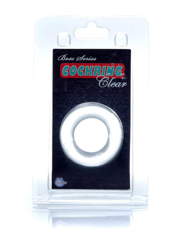 Bossoftoys - 67-00003 - Cockring Flexible - Clear/ Transparant - Outerring dia 4 cm - Innerring dia 2 cm - strong colour blister