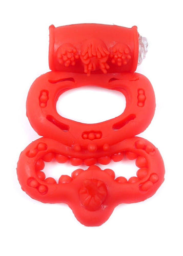 Bossoftoys - 67-00046 - Vibrating Cockring - Red - batteries included - packed in plastic bag