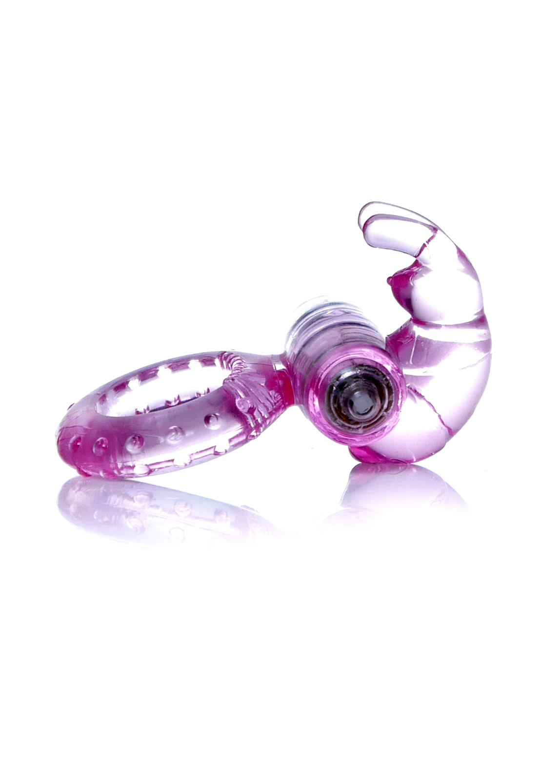 Bossoftoys - 67-00047 - Rabbit Vibrating Cockring - 7,5 cm - Pink - batteries included - packed in strong blister
