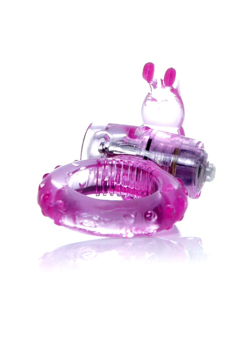 Bossoftoys - 67-00047 - Rabbit Vibrating Cockring - 7,5 cm - Pink - batteries included - packed in strong blister