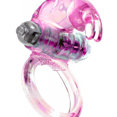 Boysoftoys - 67-00047 - Rabbit Vibrating Cockring - 7,5 cm - Pink - batteries included - packed in strong blister