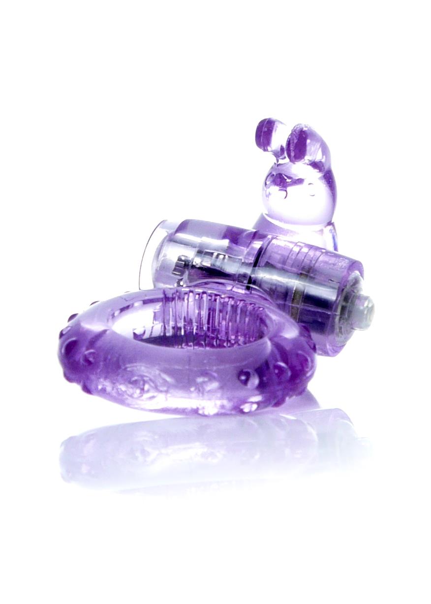 Bossoftoys - 67-00048 - Rabbit Vibrating Cockring - 7,5 cm - Purple - batteries included - packed in strong blister