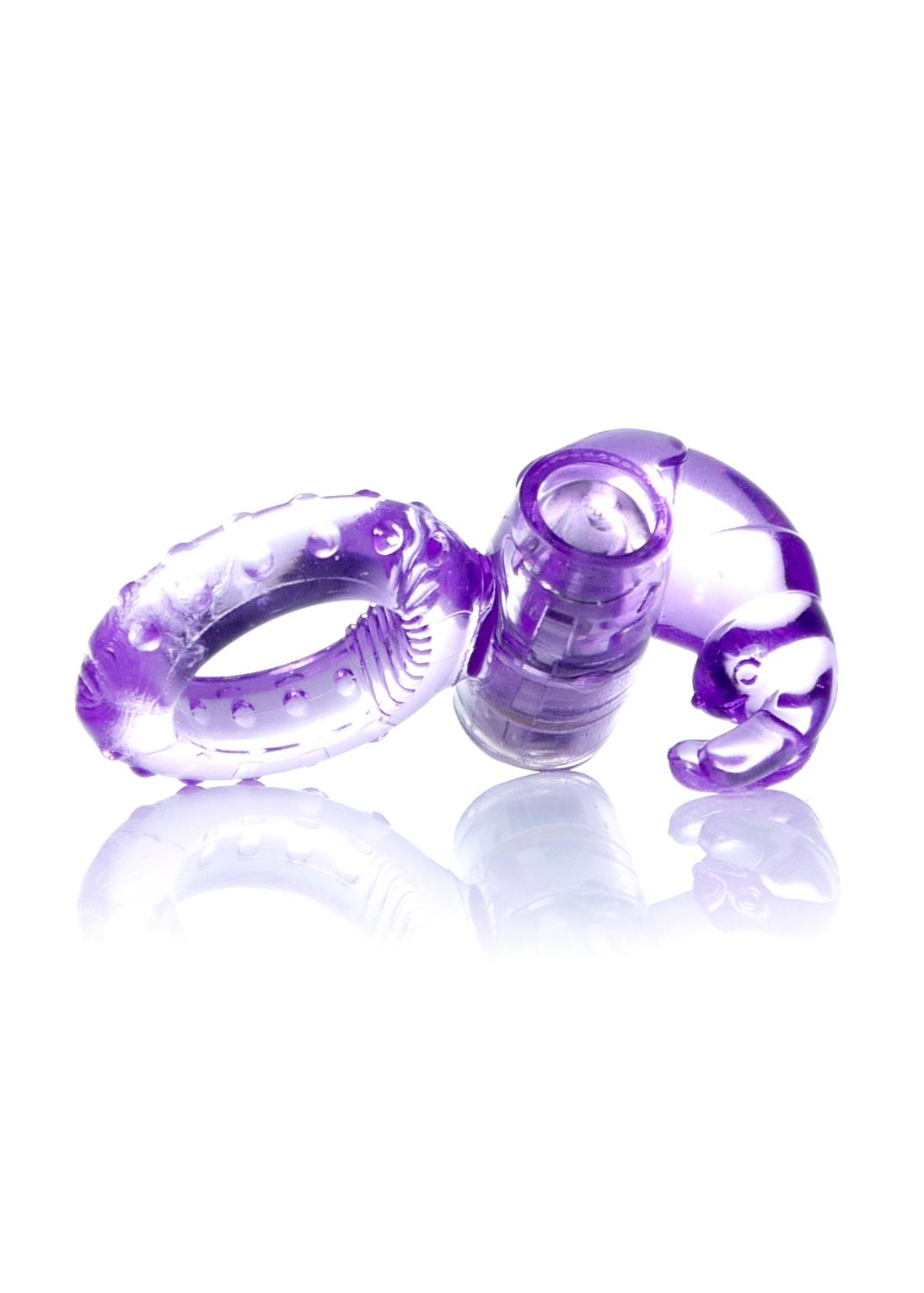 Bossoftoys - 67-00048 - Rabbit Vibrating Cockring - 7,5 cm - Purple - batteries included - packed in strong blister