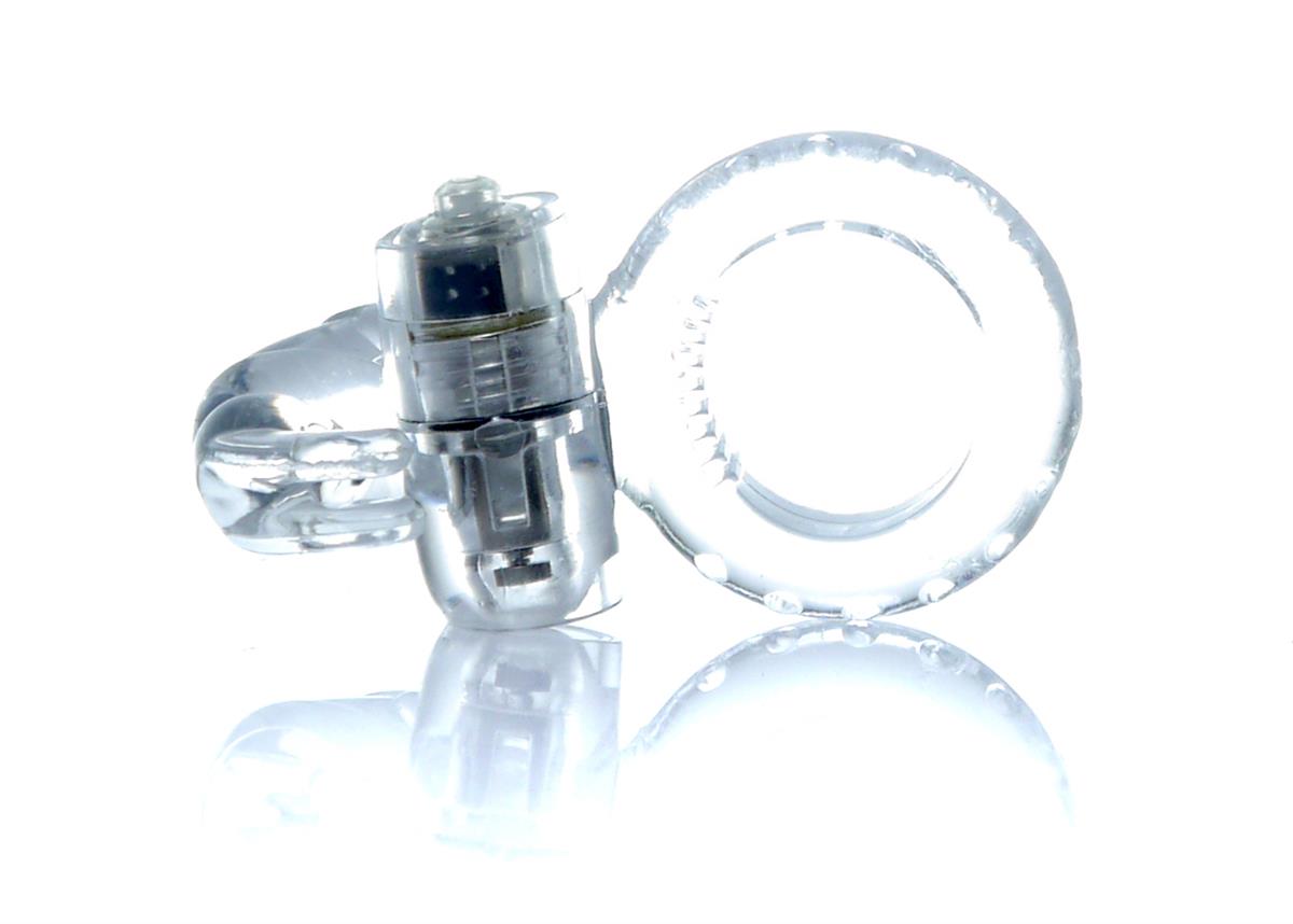 Bossoftoys - 67-00049 - Rabbit Vibrating Cockring - 7,5 cm - Clear - batteries included - packed in strong blister