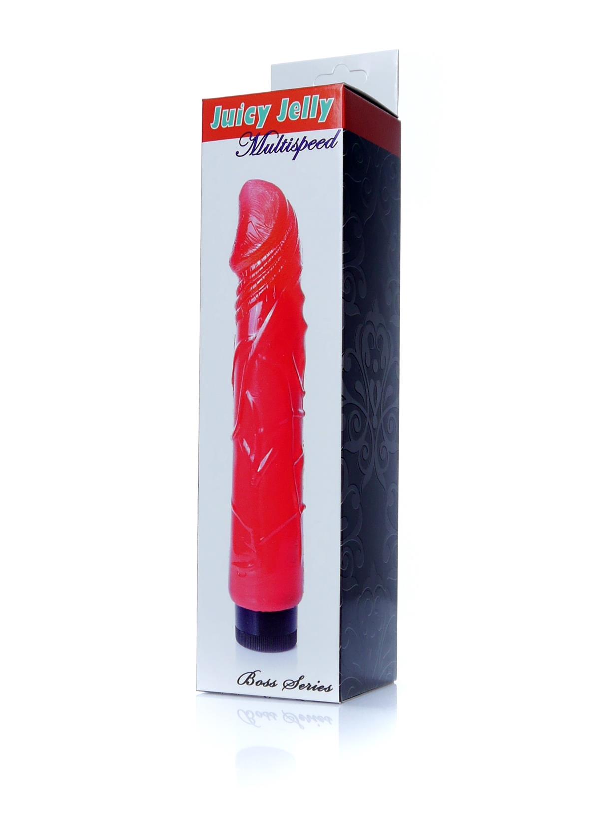 Boysoftoys - 67-00075 - Real Skin - Realistic vibrator - Juicy jelly Red - 22 m- Dia 4 cm - Multispeed