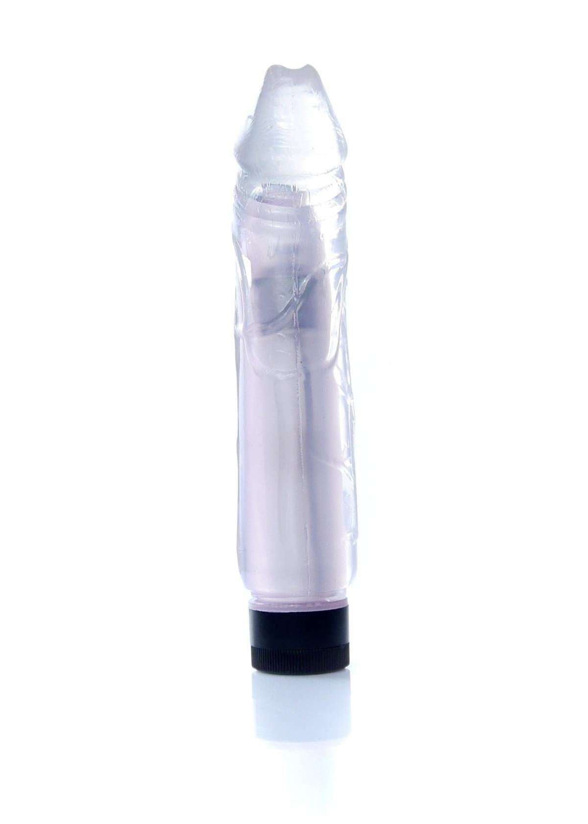 Bossoftoys - 67-00076 - Real Skin - Realistic vibrator - Juicy jelly Clear transparant - 22 m- Dia 4 cm - Multispeed