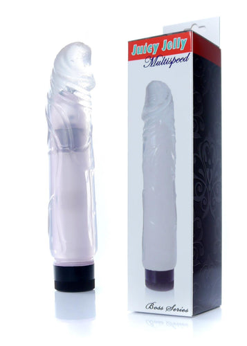 Boysoftoys - 67-00076 - Real Skin - Realistic vibrator - Juicy jelly Clear transparant - 22 m- Dia 4 cm - Multispeed