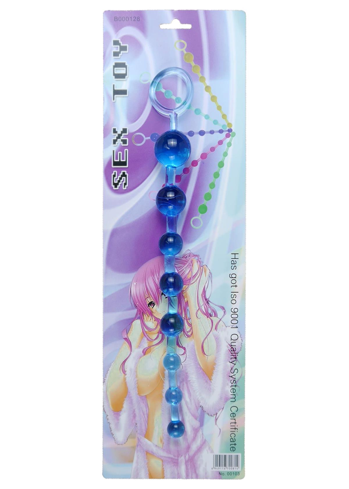 Bossoftoys - 67-00087 - Juicy jelly Anal Beads - Extra Long length - Blue - 29 m- Dia 1,2 cm / 2,8 cm