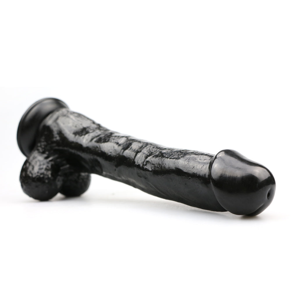 Power Escorts - BR157 Black - Rocket John 10'' - Realistic Dildo - 10 Inch / 25,5 CM
