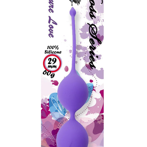 Boysoftoys - 75-00005 - Silicone Kegel Balls - length 16,5 cm - width 29mm - 60g - Purple - strong blister