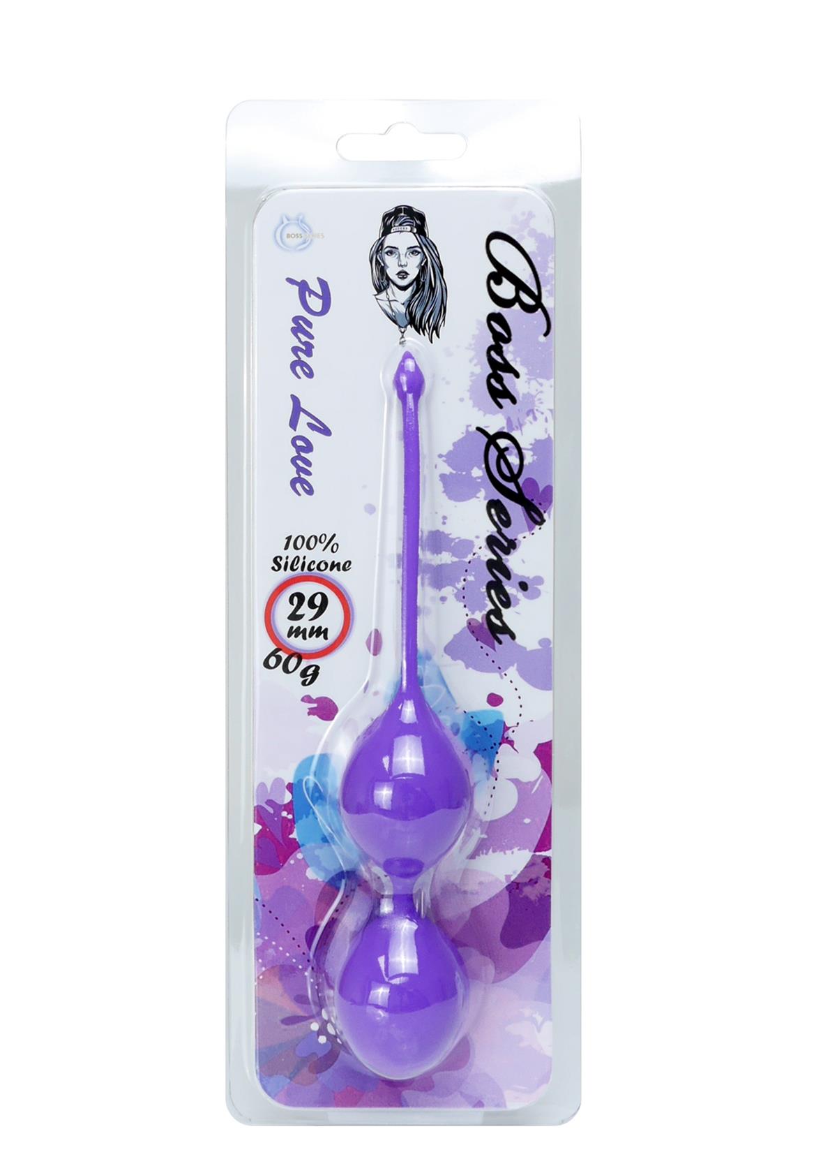 Bossoftoys - 75-00005 - Silicone Kegel Balls - length 16,5 cm - width 29mm - 60g - Purple - strong blister