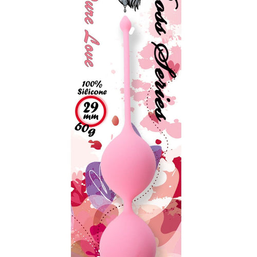 Boysoftoys - 75-00003- Silicone Kegel Balls - length 16,5 cm - width 29mm - 60g - hard Pink - strong blister