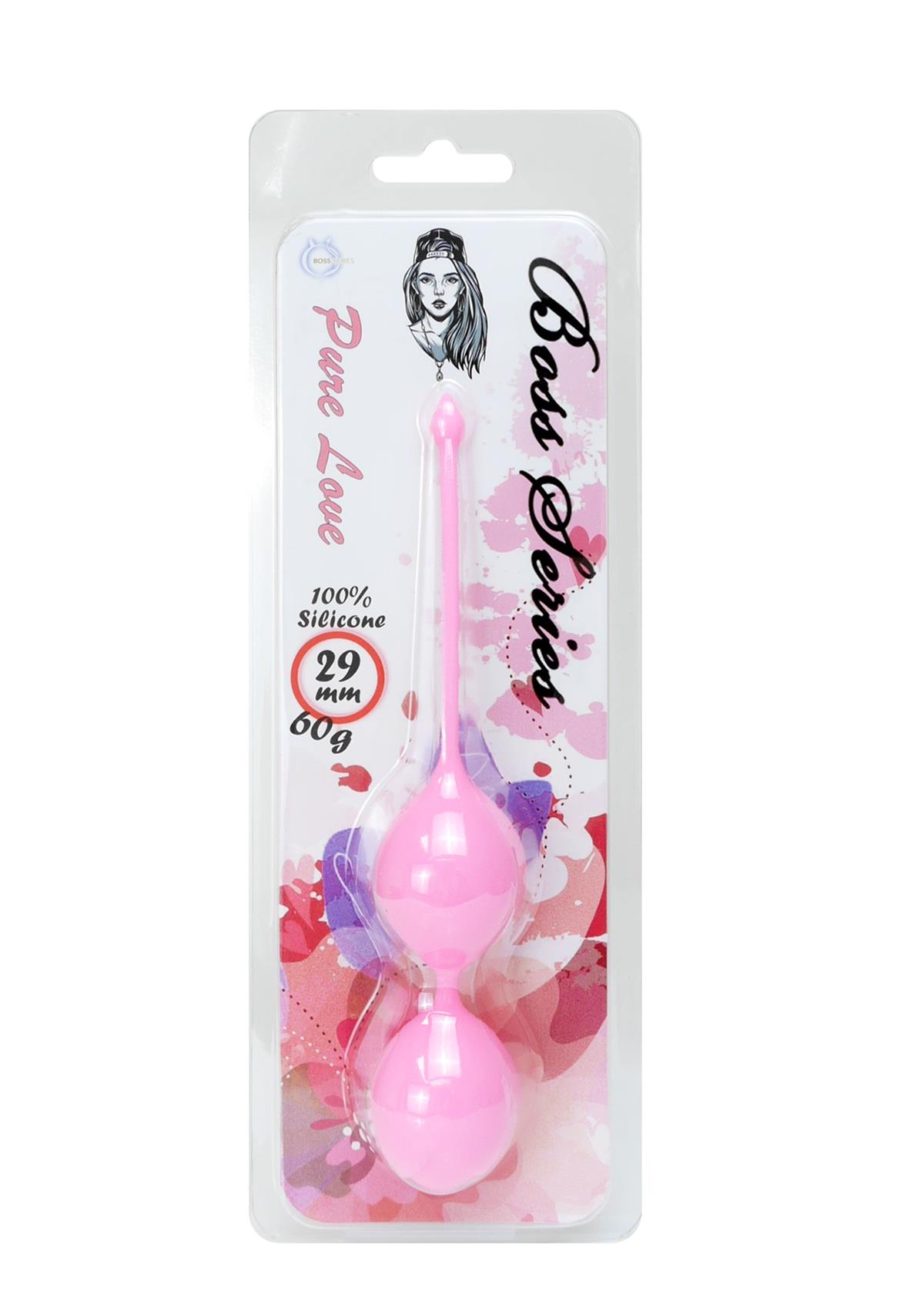 Bossoftoys - 75-00003- Silicone Kegel Balls - length 16,5 cm - width 29mm - 60g - hard Pink - strong blister