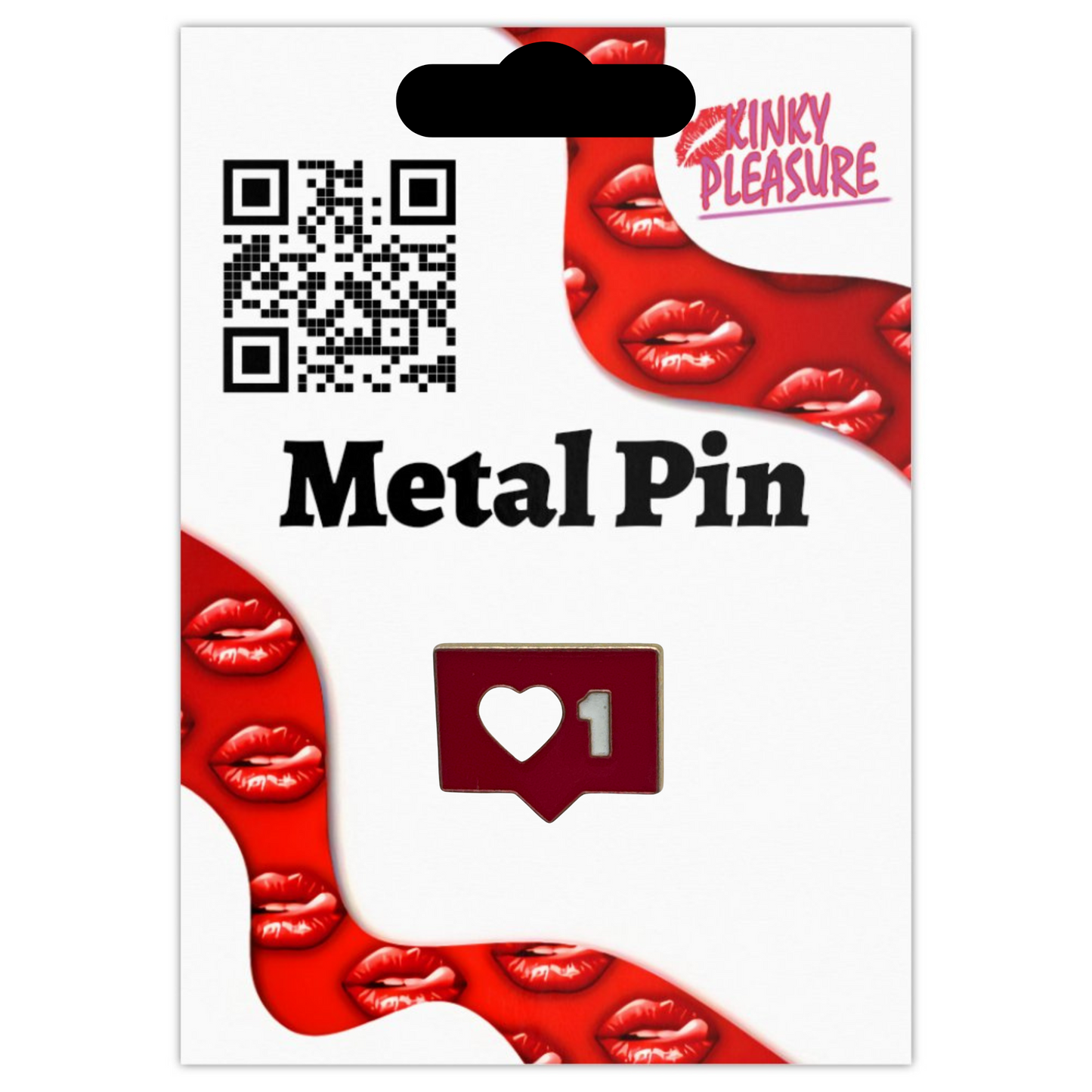 Kinky Pleasure - KPB074 - Badge / Pin - Socials Like Symbol Red