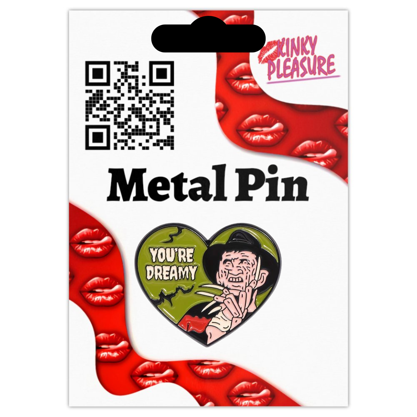 Kinky Pleasure – KPB089 – Metal Pin - You’re Dreamy – Horror Heart with Clawed Flirt