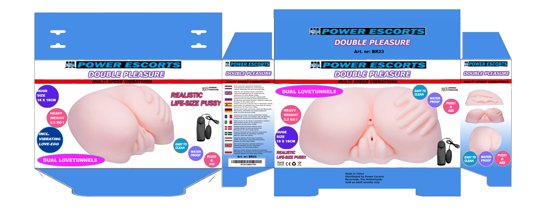 Power Escorts - BR23 - Double Pleasure - Vibrating Pussy & Ass Masturbator - 1,7 KG