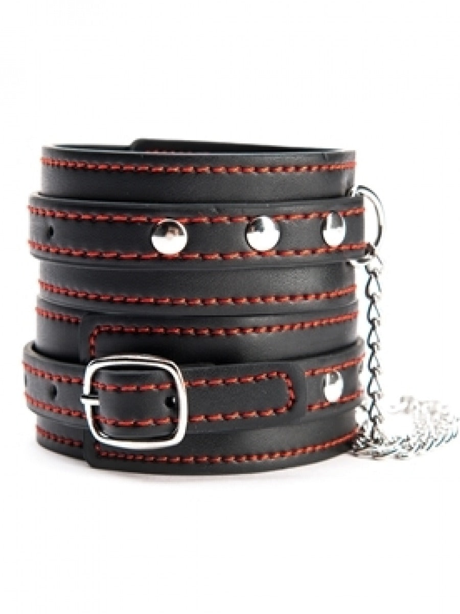 Argus Mini Ankle Cuffs Artificial Black Leather - AF 001018