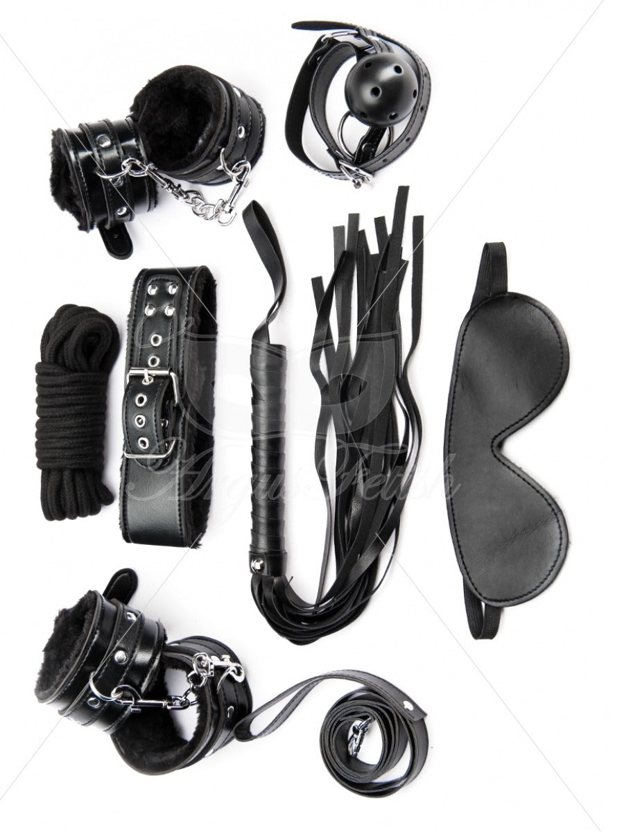 Argus Black Bondage Set - 7 pcs - AF 001038