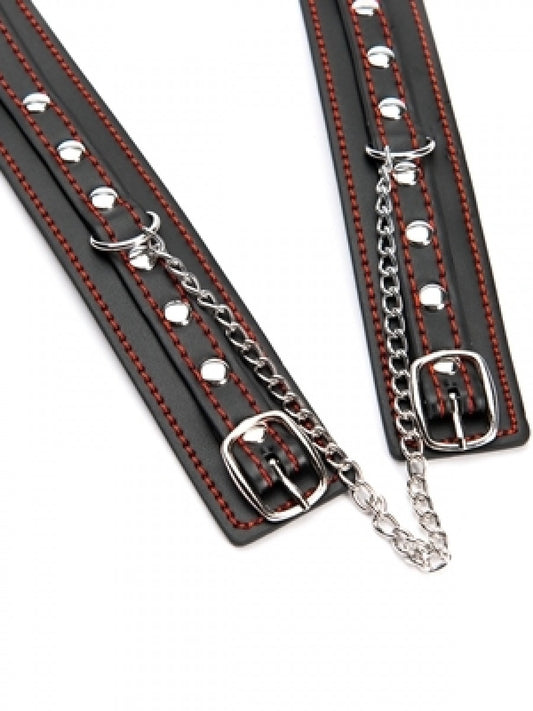 Argus Mini Ankle Cuffs Artificial Black Leather - AF 001018