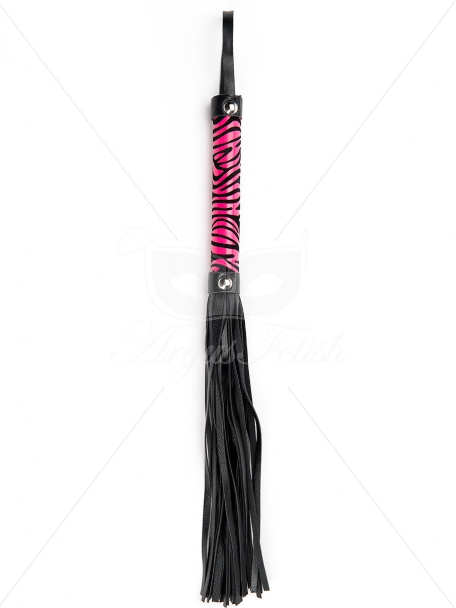 Argus Purple Leopard Flogger - Leatherlook - AF 001023