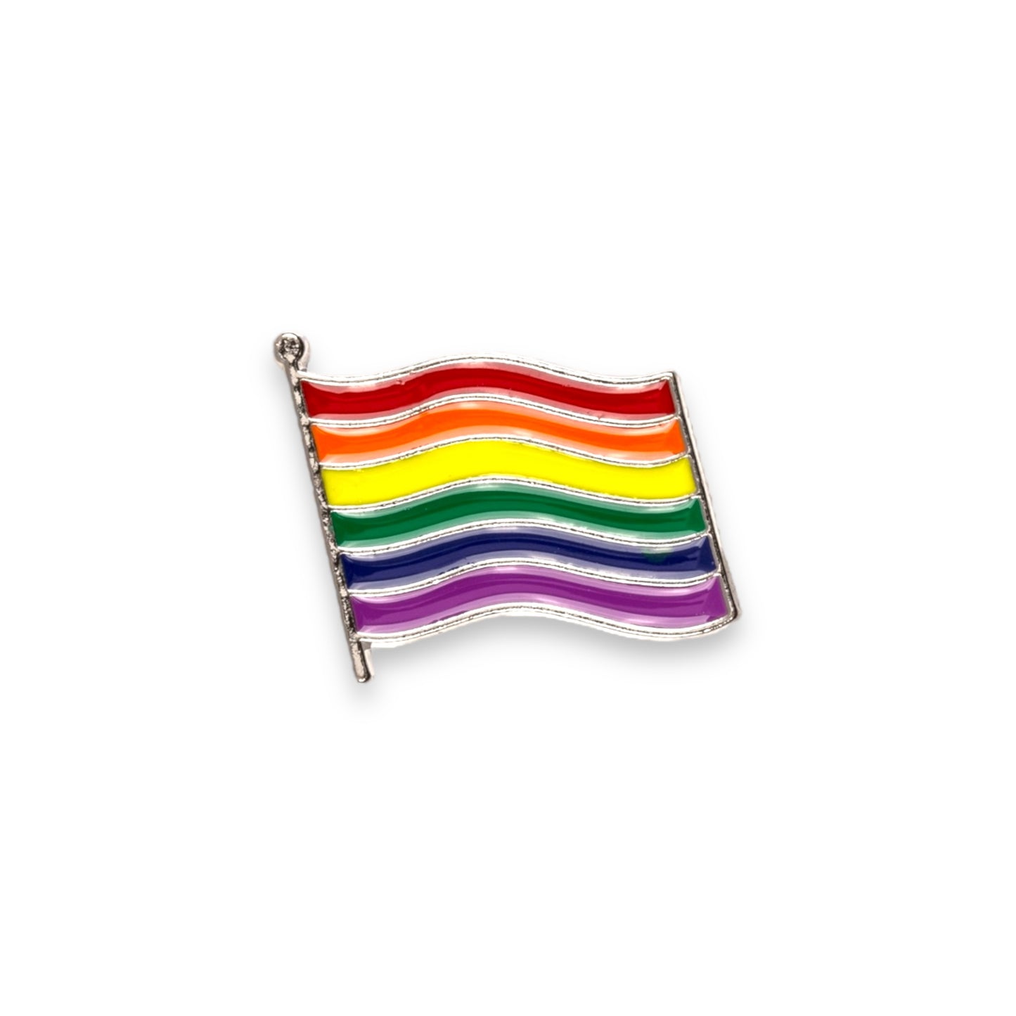 Kinky Pleasure - KPB041 - Badge / Pin - Heart - Flag - Model 01 - Silver