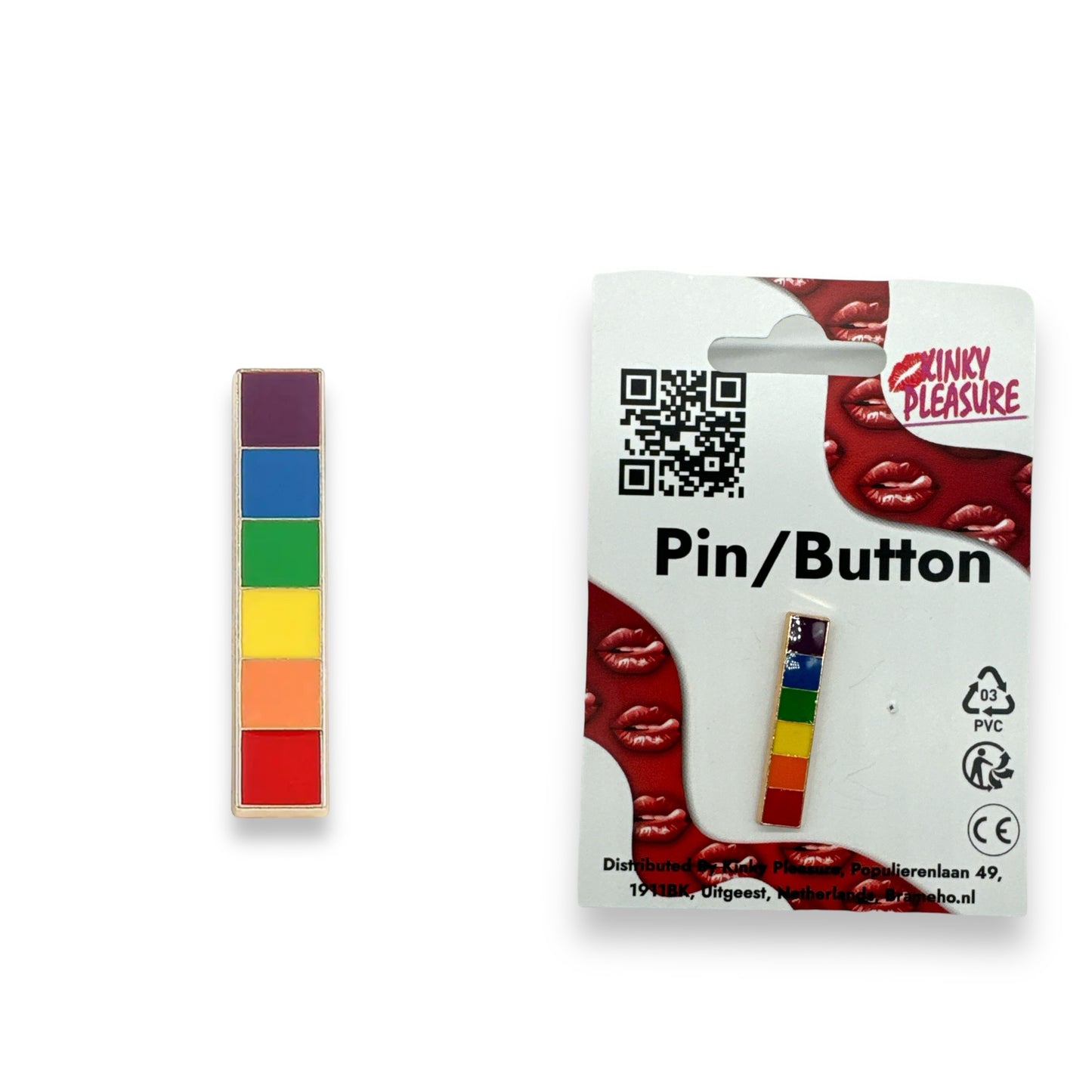 Kinky Pleasure - KPB063 - Badge / Pin - Plate Long Small