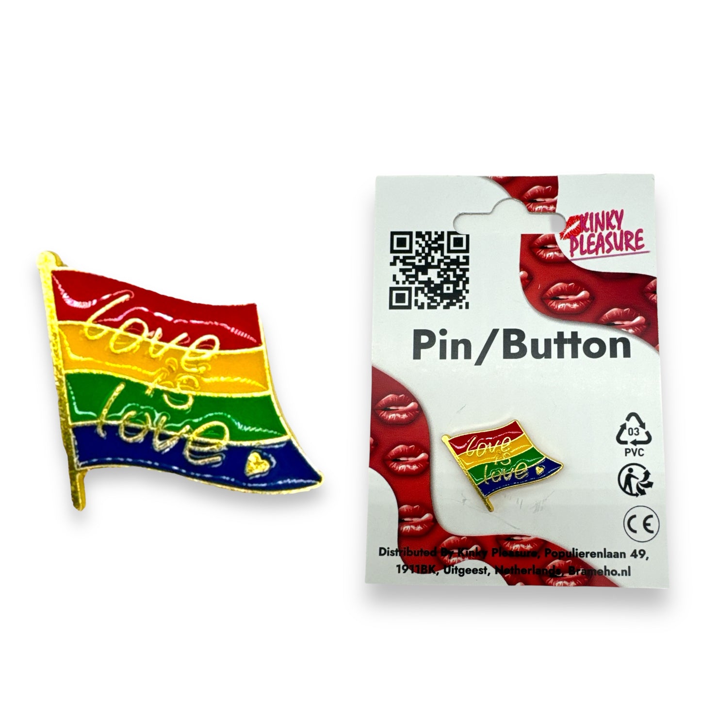 Kinky Pleasure - KPB032 - Badge / Pin - Flag Love Is Love