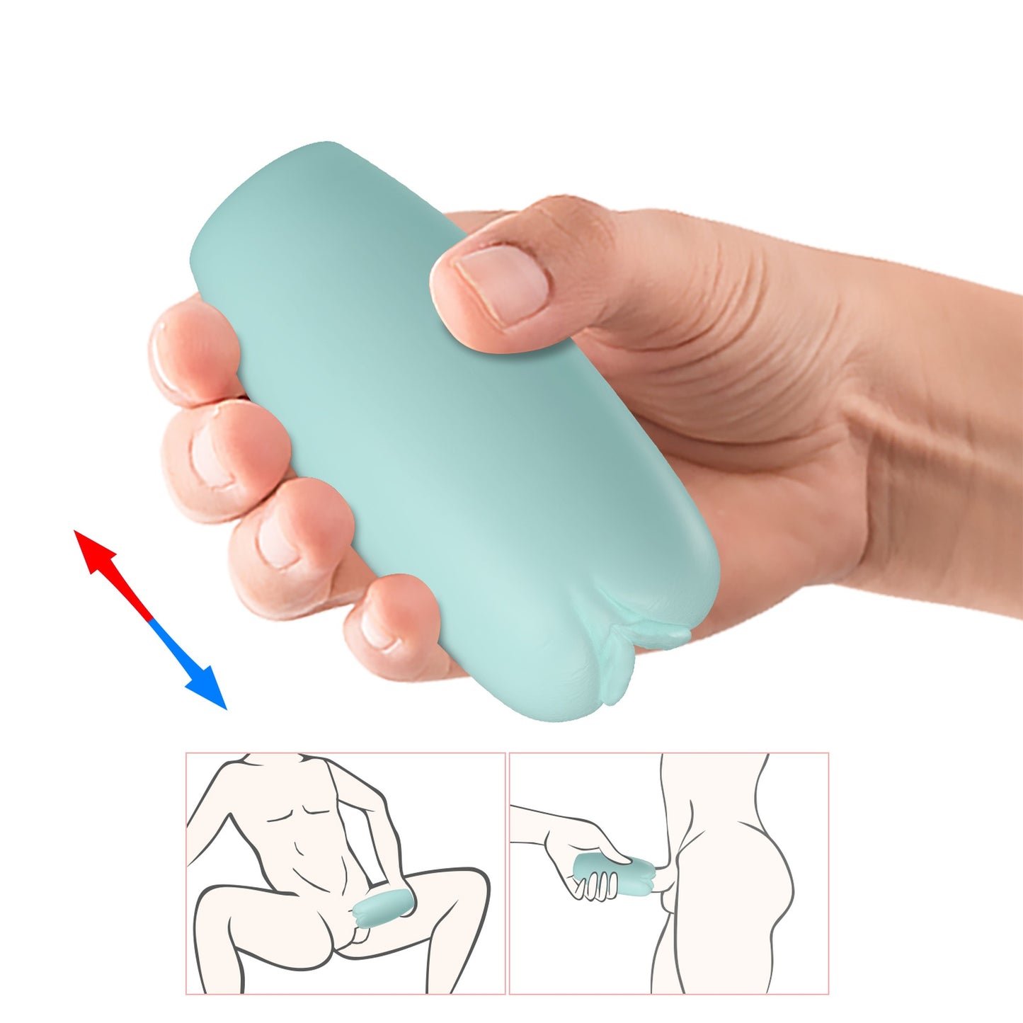 Baile -BI-014832-4-1 - Pretty Love Catherine Blue Silicone Masturbator Egg Big Size