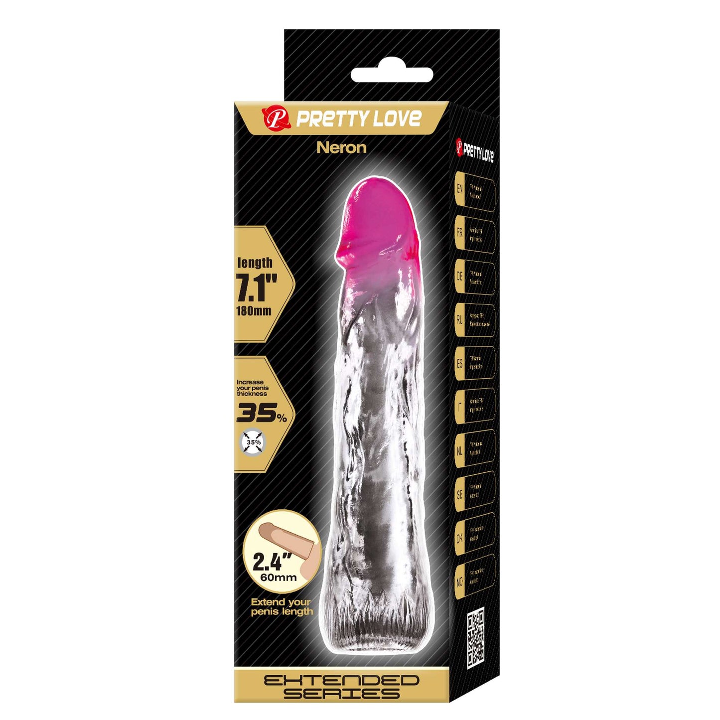 Baile - BI-026208-1 - Penis Sleeve Flesh 8 Cm Dia 4 Cm - 7 Inch Extender