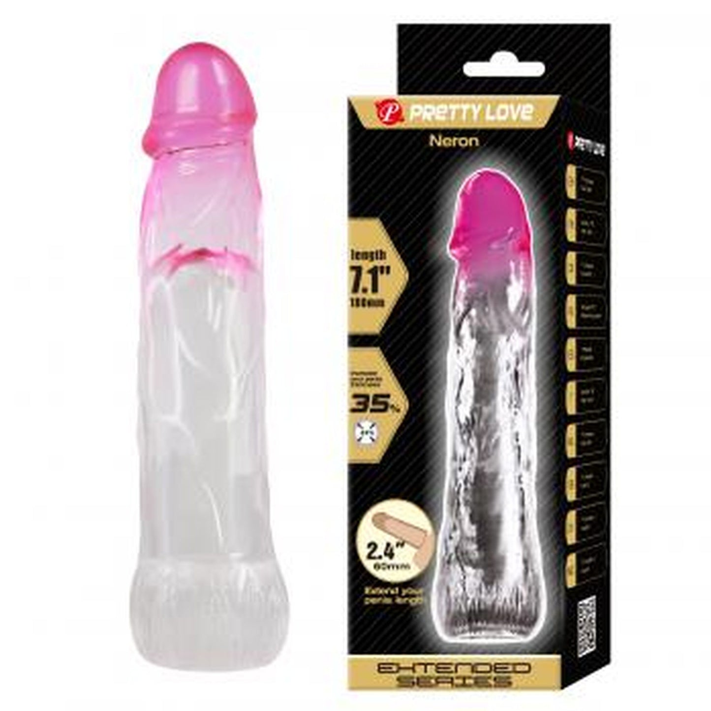 Baile - BI-026208-1 - Penis Sleeve Flesh 8 Cm Dia 4 Cm - 7 Inch Extender