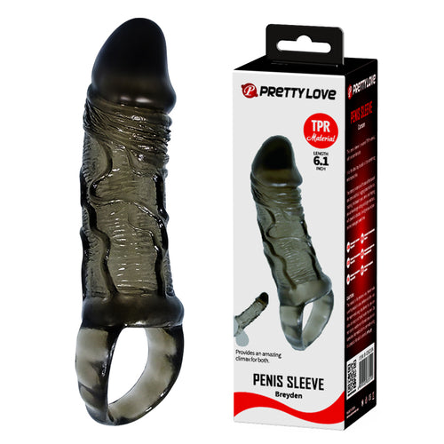 Baile - BI-026211-1 - Penis Sleeve Black 15,5 Cm Dia 3,2 Cm - 6,1 Inch Extender