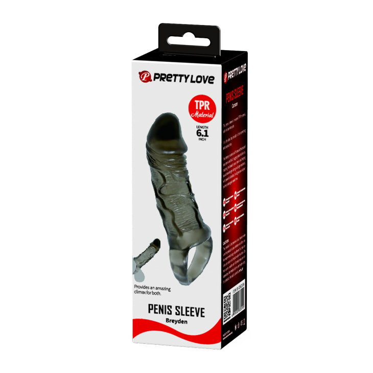 Baile - BI-026211-1 - Penis Sleeve Black 15,5 Cm Dia 3,2 Cm - 6,1 Inch Extender