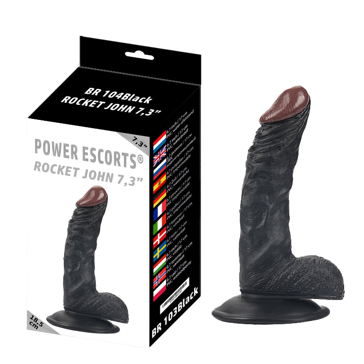 Power Escorts - BR104 - Rocket John 7,3'' - Realistic Dildo - 7,3 Inch / 18,5 CM - 2 Colours