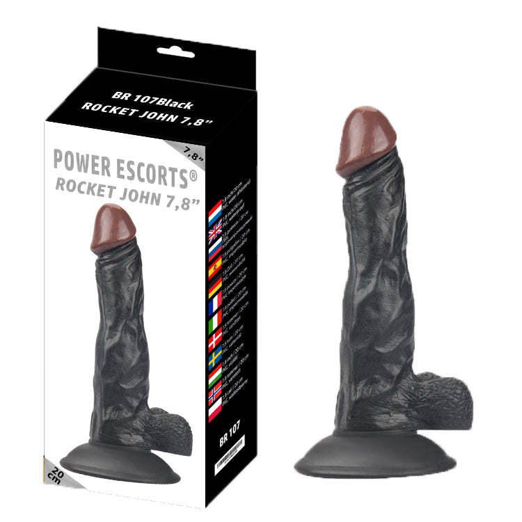 Power Escorts - BR107 - Rocket John 7,8'' - Realistic Dildo - 7,8 Inch / 20 CM - 2 Colours