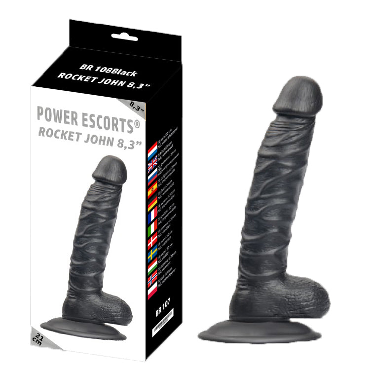 Power Escorts - BR108 - Rocket John 8,3'' - Realistic Dildo - 8,3 Inch / 21 CM -2 COLOURS