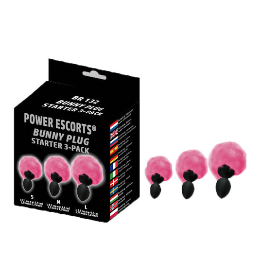 Power Escorts - BR132 - Bunny Anal Plug Tail Starter 3-Pack - S, M & L