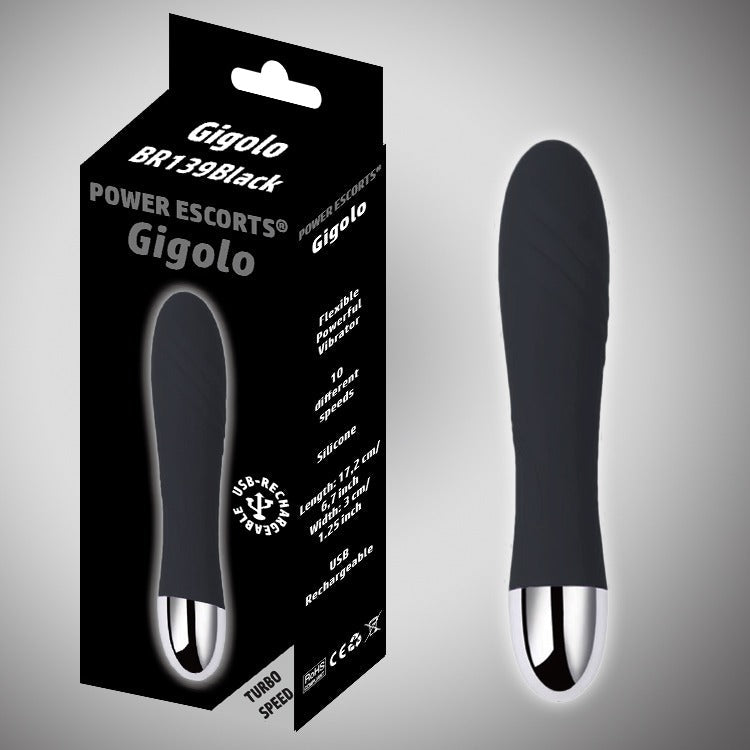 Power Escorts - BR139 Black - Gigolo G Spot Black Vibrator - Rechargeable