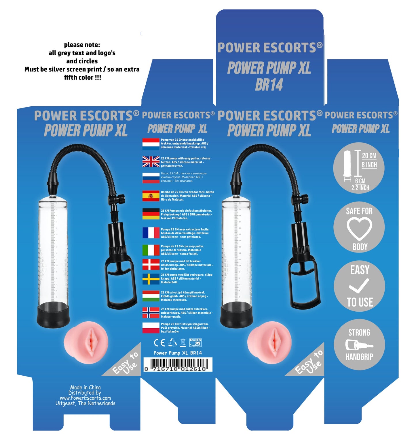 Power Escorts - BR14 - Power Penis Pump XL - Extra Exchangable Pussy