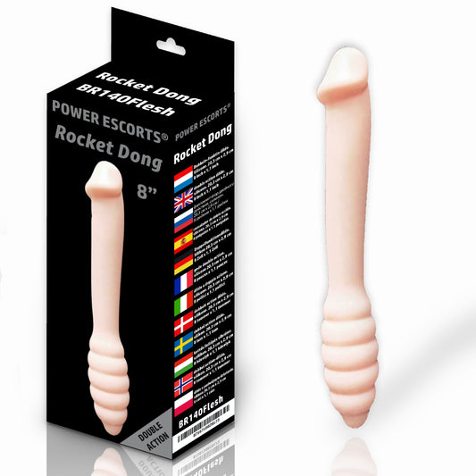 Power Escorts - BR140 Flesh - Rocket Dong - Double Dildo - Extreme Flexible - 20,4 × 3 CM -