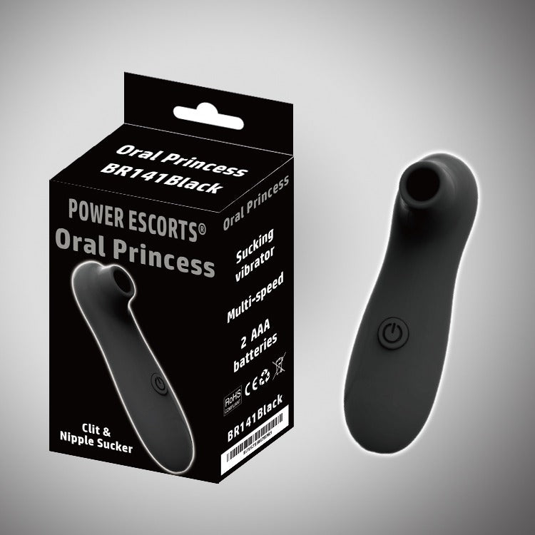 Power Escorts - BR141 Black - Clitoris Oral Sucker Vibrator - Clitoral Stimulator